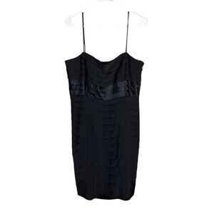 Anne Klein Women’s Black Layered Lined Tiered Spaghetti Strap Party Dress Sz. 14